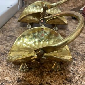 Vintage Mini Brass Log Baskets